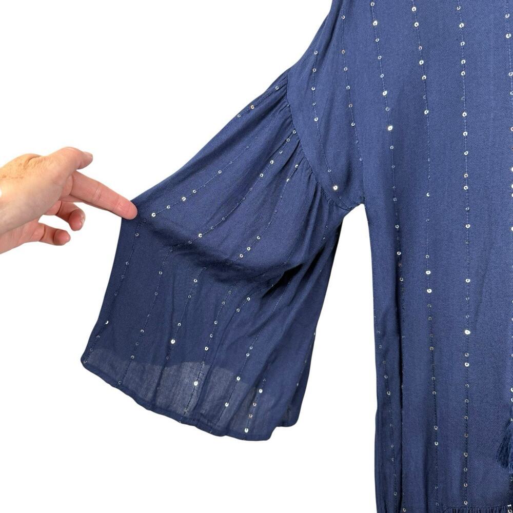 PQ Swim Dress Womens Medium Blue Angelica Sequined Tunic - Picture 5 of 11